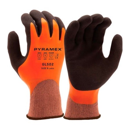 Pyramex Full Drip Sandy Latex Liquid Proof Gloves, Size 2X Large - Pkg Qty 12 GL502X2